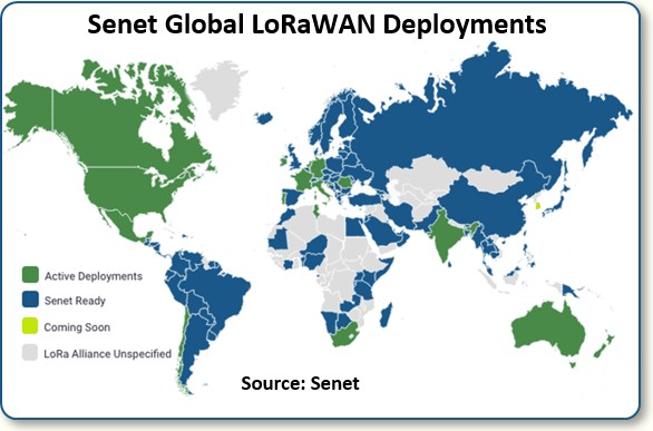 Senet Global LoRaWan Deployments